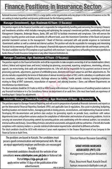Latest National Insurance Company Limited NICL Jobs in Karachi 2024-Apply