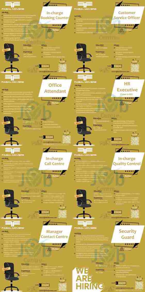 Latest Faisla Movers Jobs 2024-Multiple Vacancies