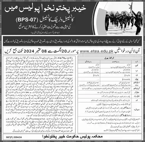New KPK Police Jobs 2024-Advertisement