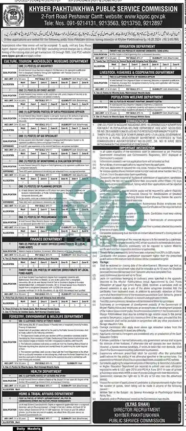 Latest KPPSC Jobs 2024-Khyber Pakhtunkhwa Public Service Commission Jobs