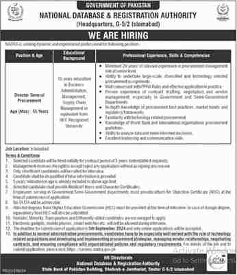 Latest National Database & Registration Authority Jobs 2024-NADRA Careers