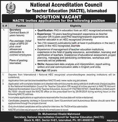 Latest National Accreditation Council for Teacher Education NACTE Jobs 2024