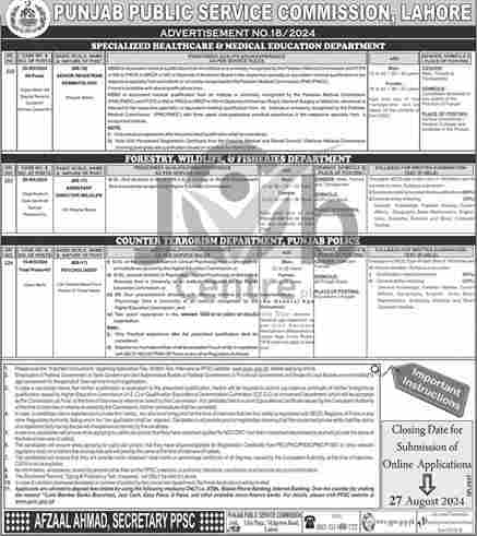 Latest Punjab Public Service Commission Jobs 2024-PPSC Jobs